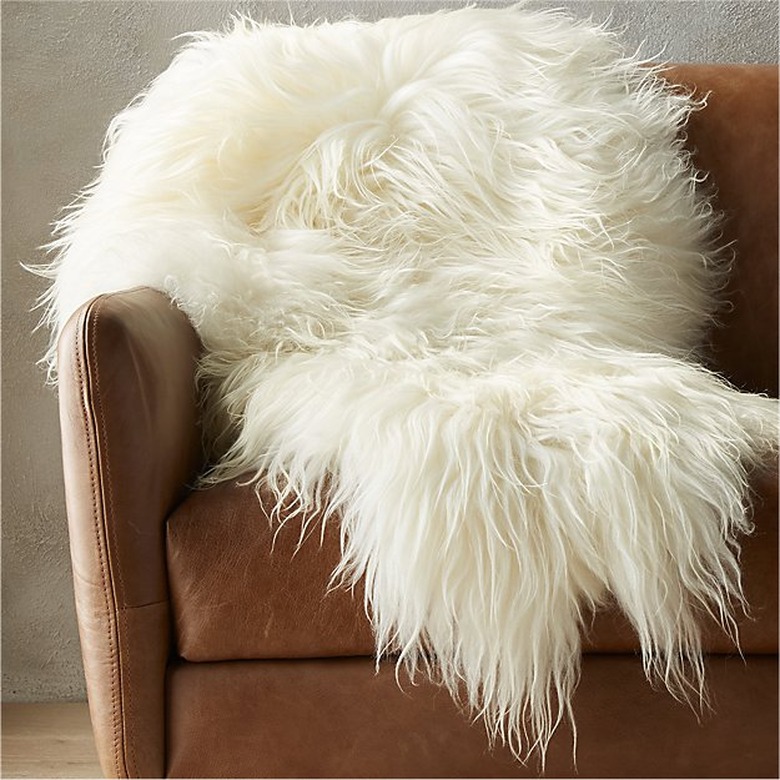 CB2 sheepskin throw.