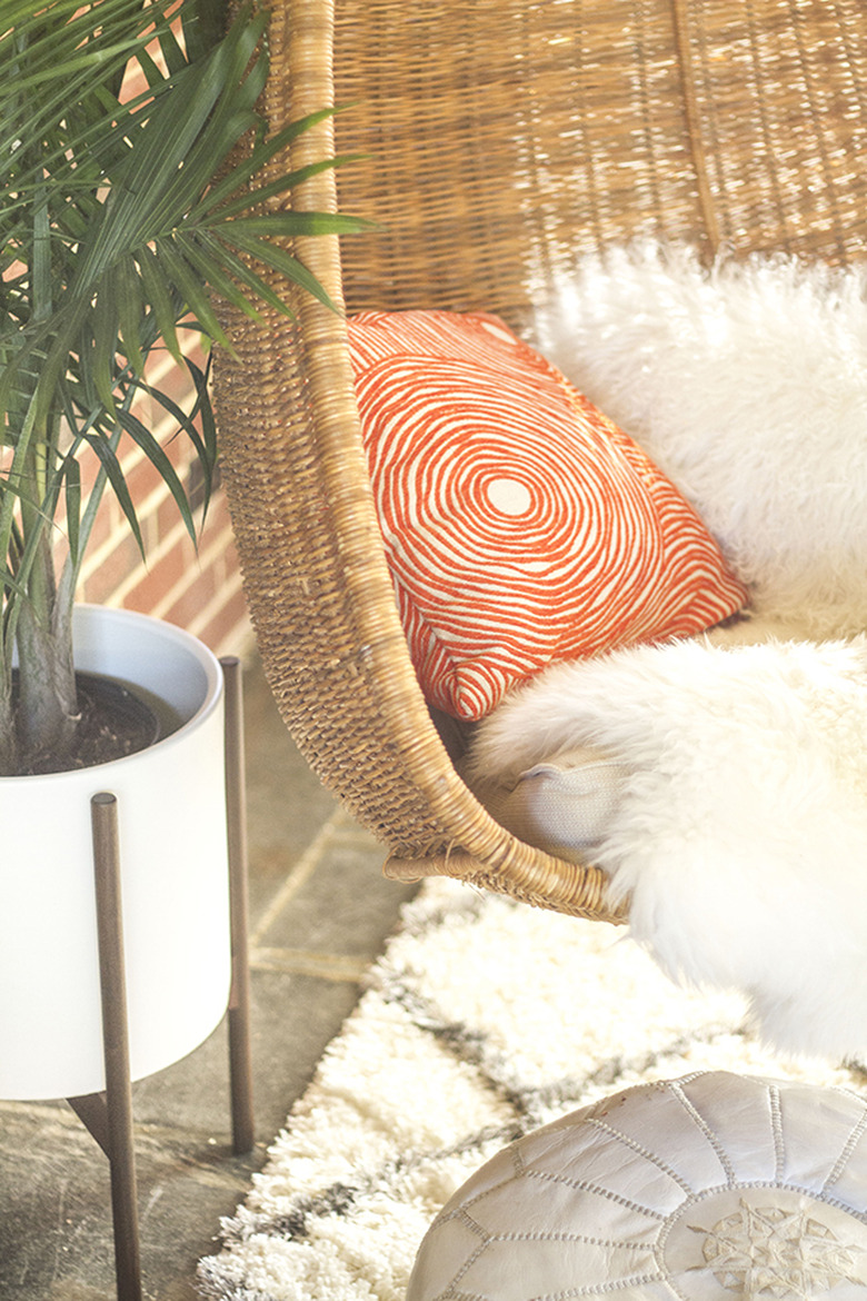 mid-century hanging basket chair