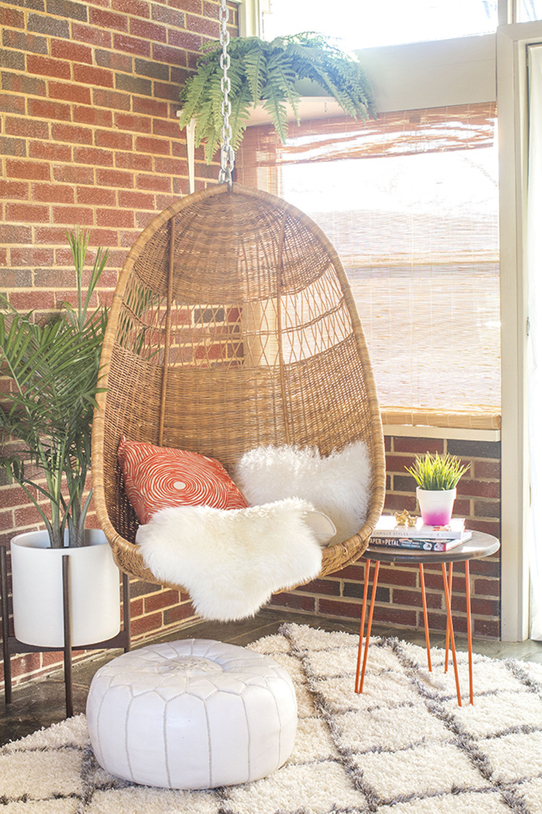 mid-century hanging basket chair