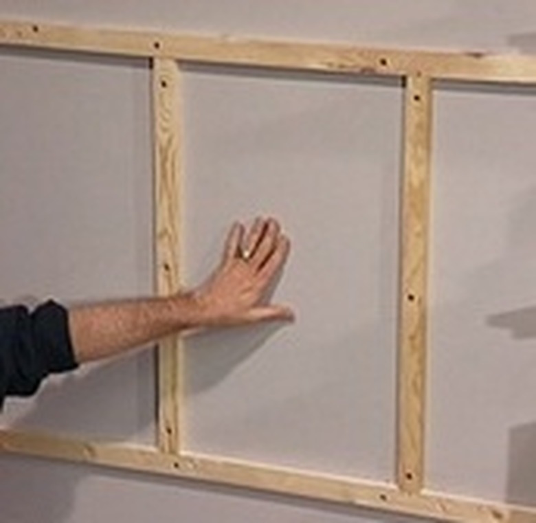 1 x 2 furring strips on wall