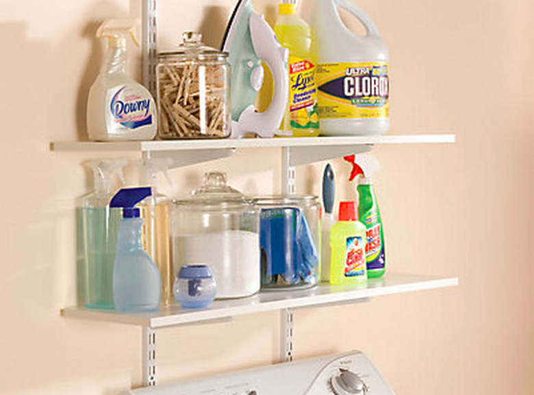 Shelving system with brackets and standardards.