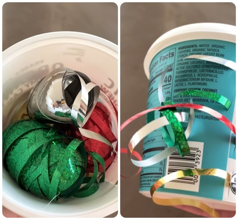 How to store ribbons in a plastic container