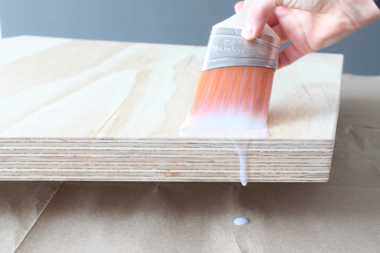 Applying the second coat of polycrylic