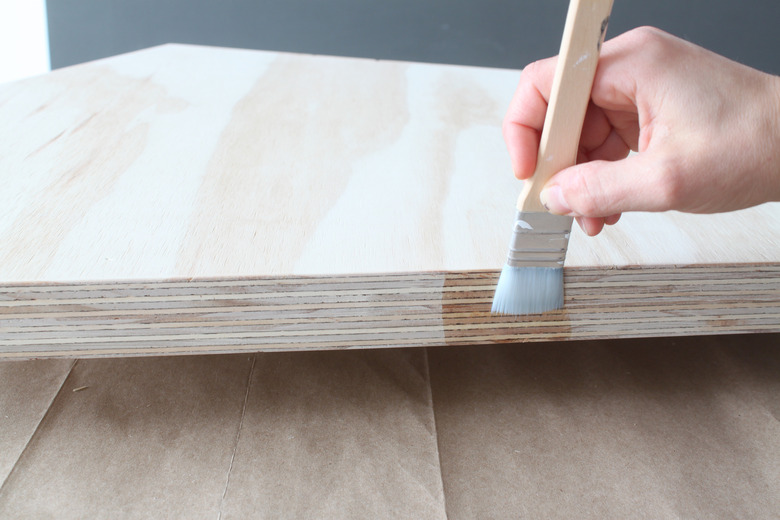 Applying the first coat of polycrylic