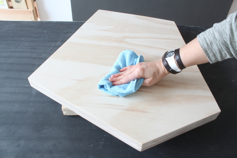 Wiping away all the sawdust