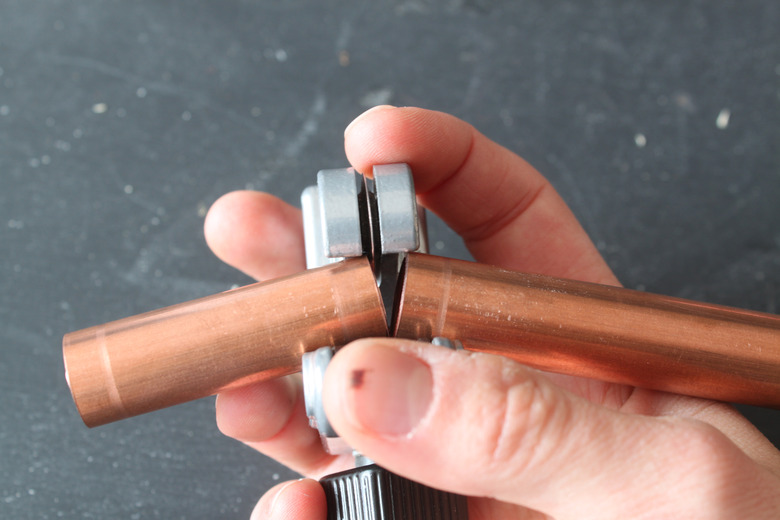 Detail of cut copper