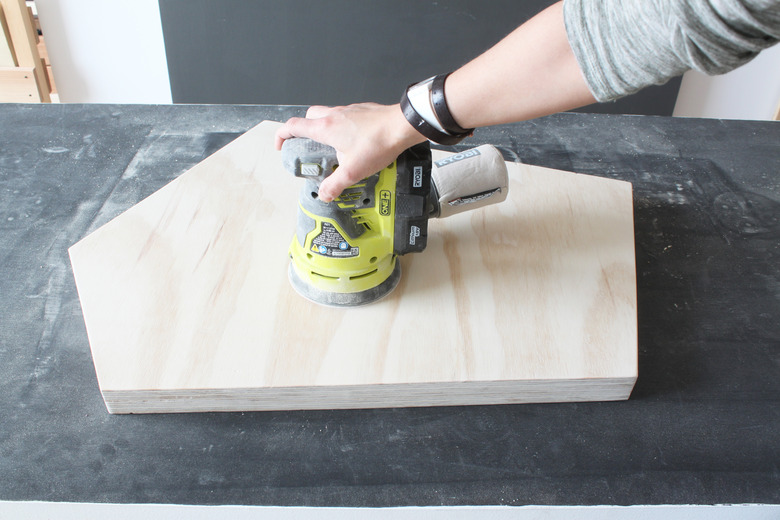 Sanding the tabletop