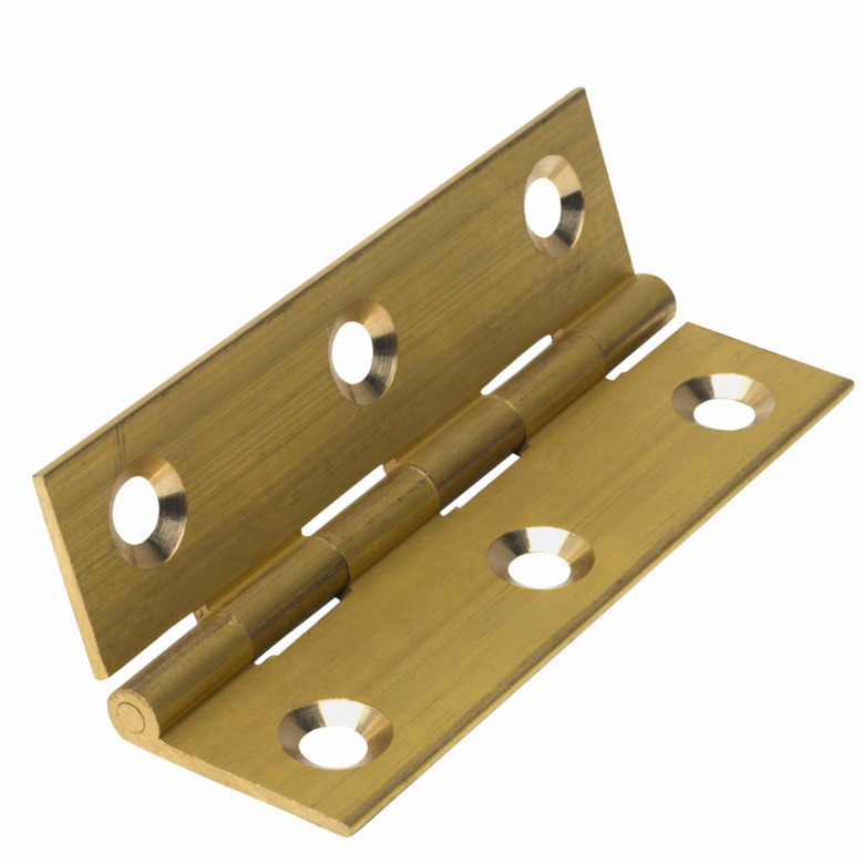 Close up of a door hinge