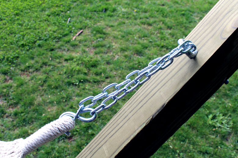 attach fabric hammock and enjoy! | hammock stand DIY