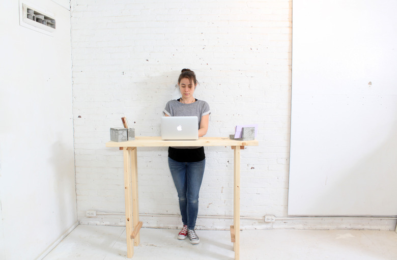 An extremely low profile standing desk