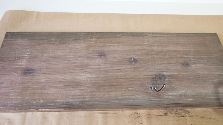 Faux weathered wood finish