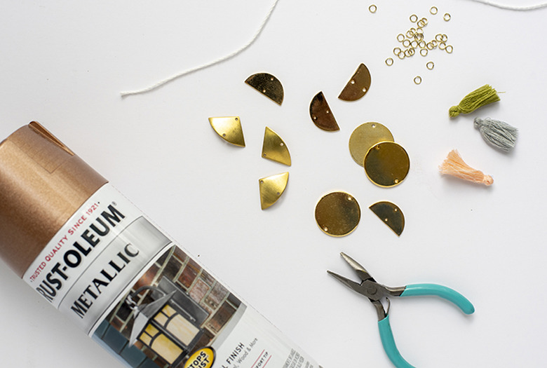 supplies for DIY Rose Gold Metal Shape Ornaments