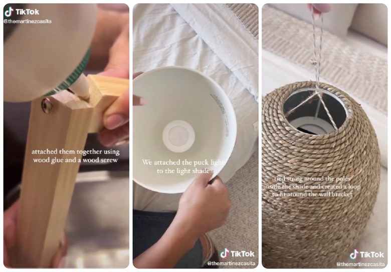 @themartinezcasita on TikTok making a wireless hanging light