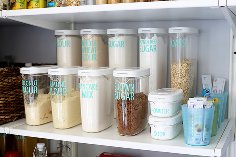 pantry organized with containers