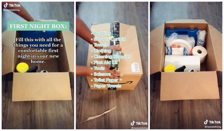 first night moving box