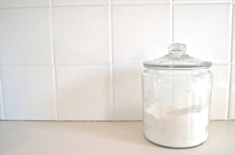 painted kitchen tiles with canister