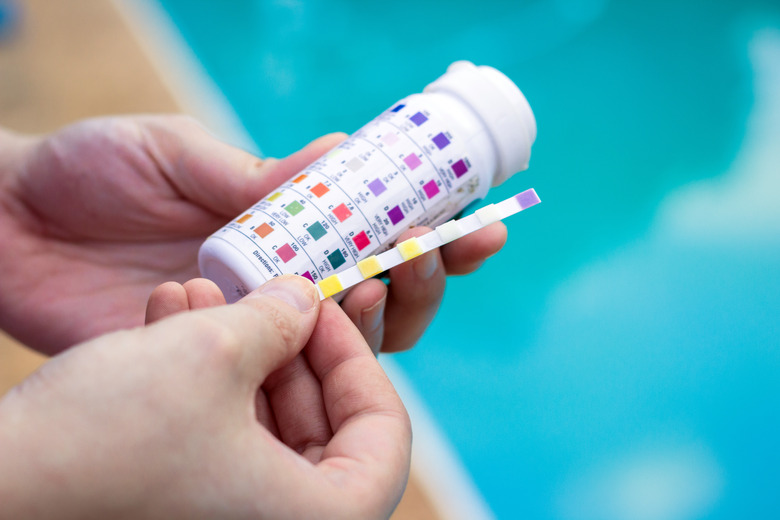 Color chart of pool test kit.