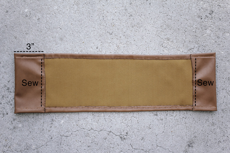 3 inch folds on each side of chair back to create pockets