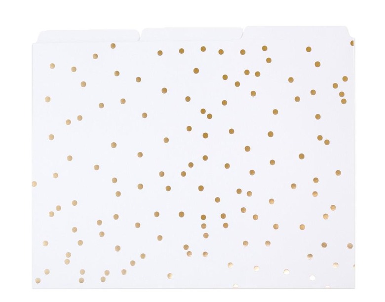 gold foil dot file folders