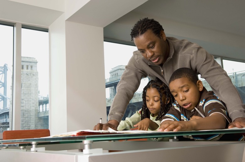 Family drawing together