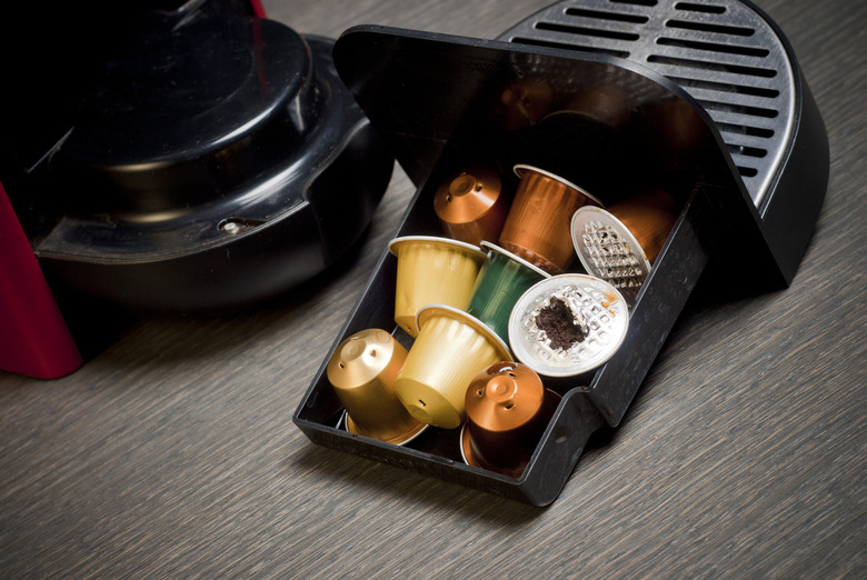 Nespresso coffee machine with capsules