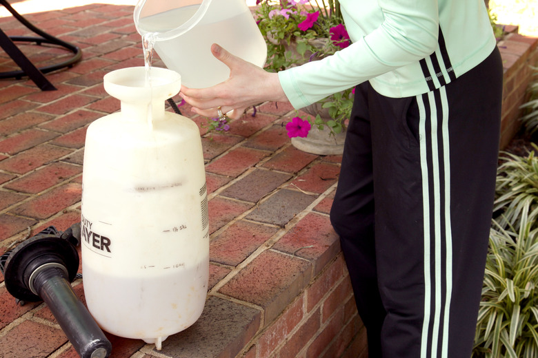 Mixing and spraying.