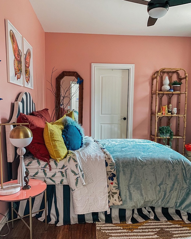 Sarisa Munoz The Indigo Leopard Home bedroom with pink walls