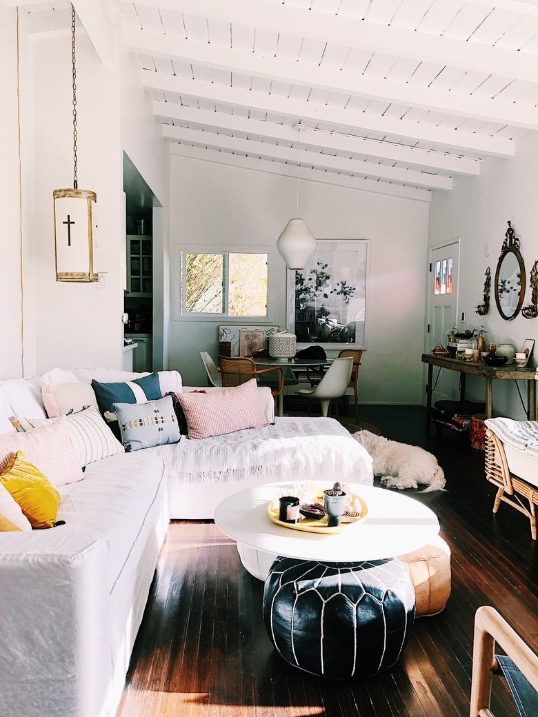 SF Girl by Bay Victoria Smith living room with white sectional sofa