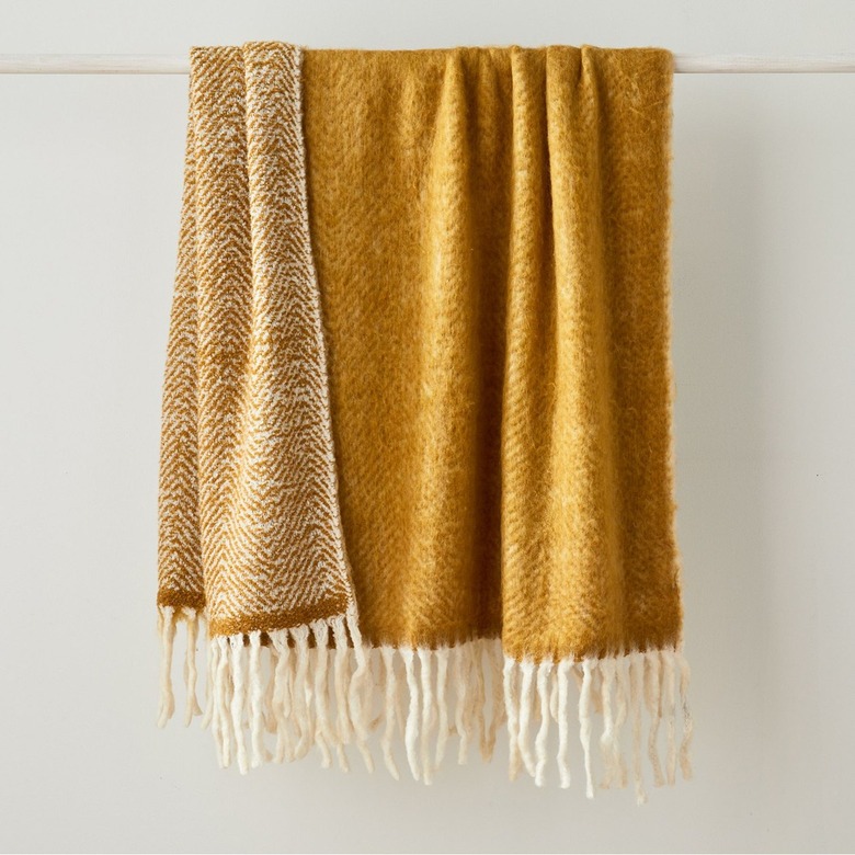 West Elm Brushed Herringbone Throw