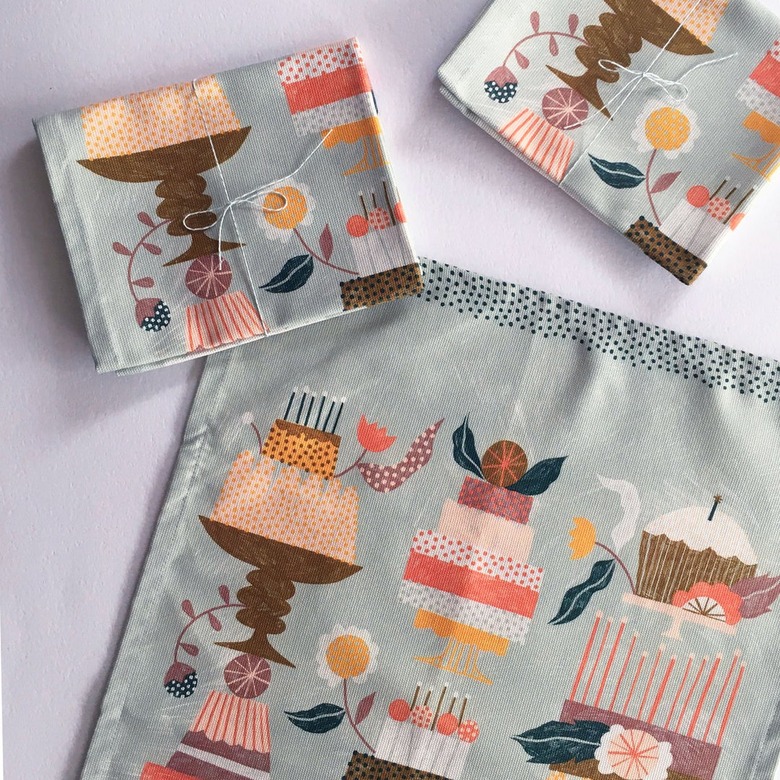 Meenal Patel Studio Cakes Wishes Tea Towel