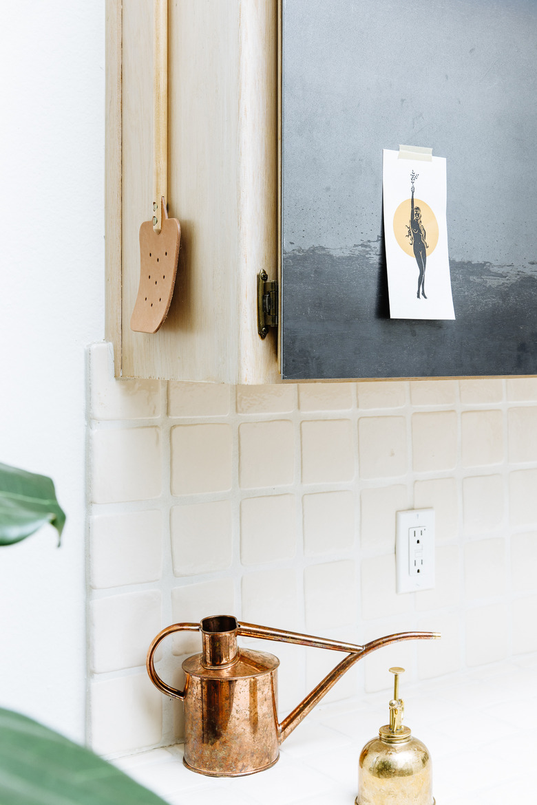 The kitchen cabinets