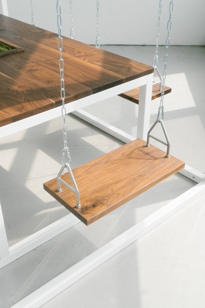 wood swing chair