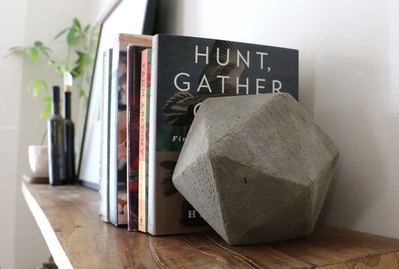 Geometric bookends made from concrete