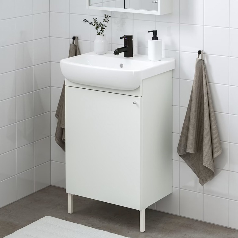 IKEA small chic white bathroom vanity