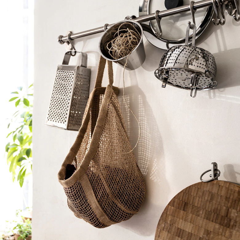 kitchen area with tools and basket