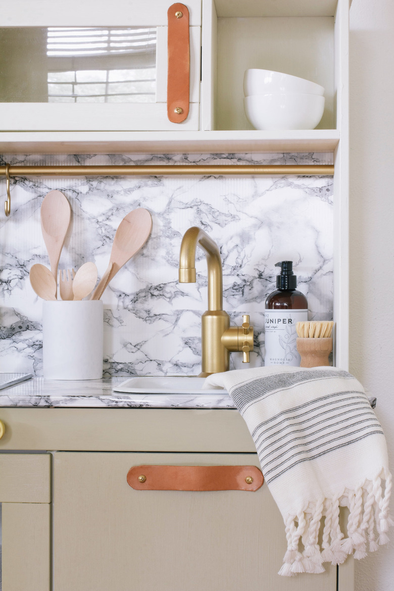 Leather handles installed