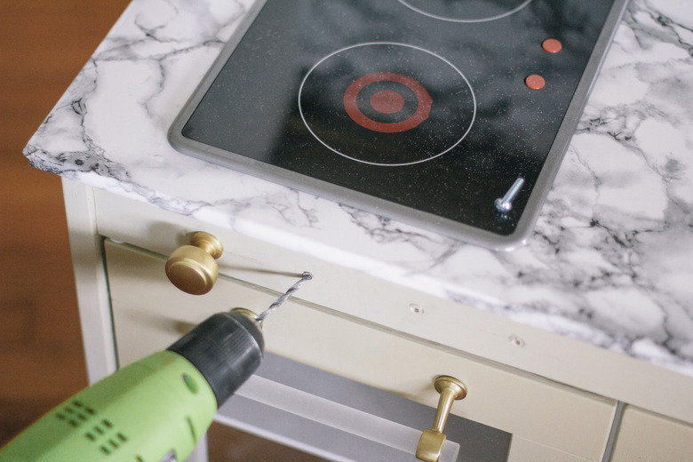 Drilling holes for knobs