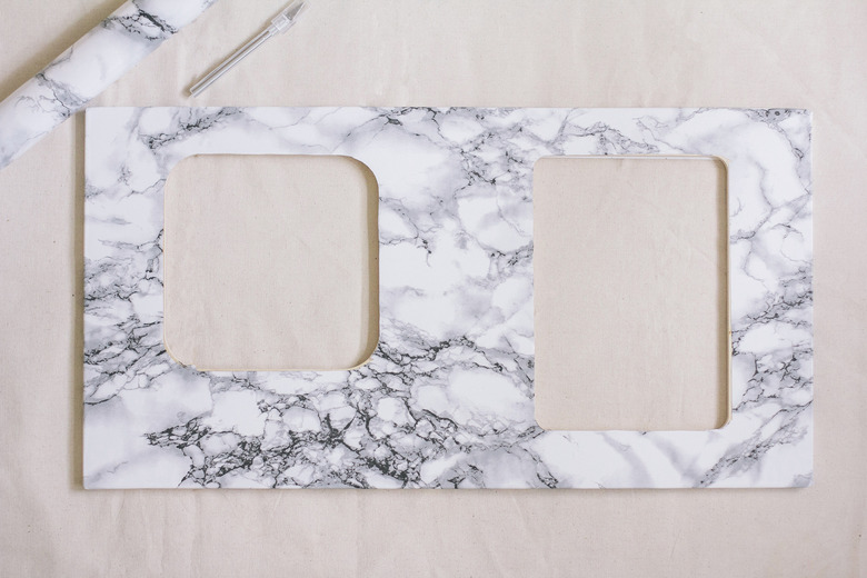 Marble contact paper on countertop