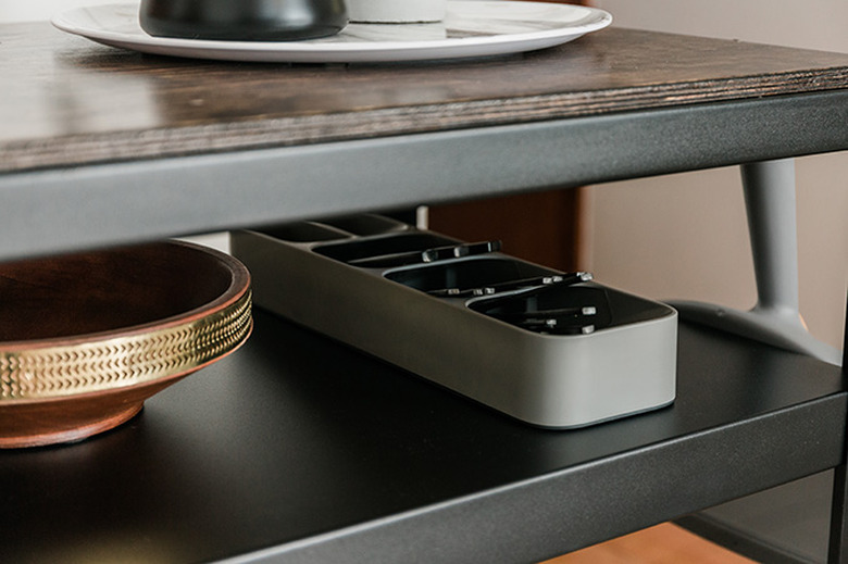 Bypass drawered storage by using clever cutlery boxes.