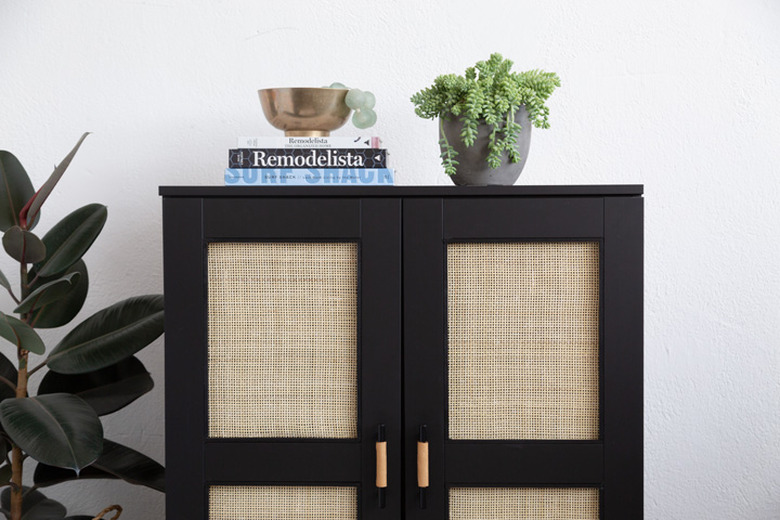 Black and cane IKEA Brimens cabinet