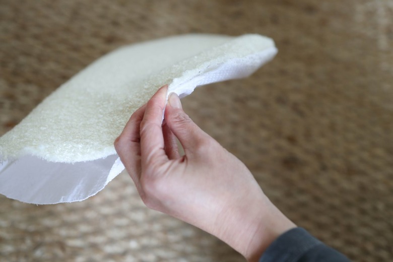 Gluing opening of circle pillow pad closed