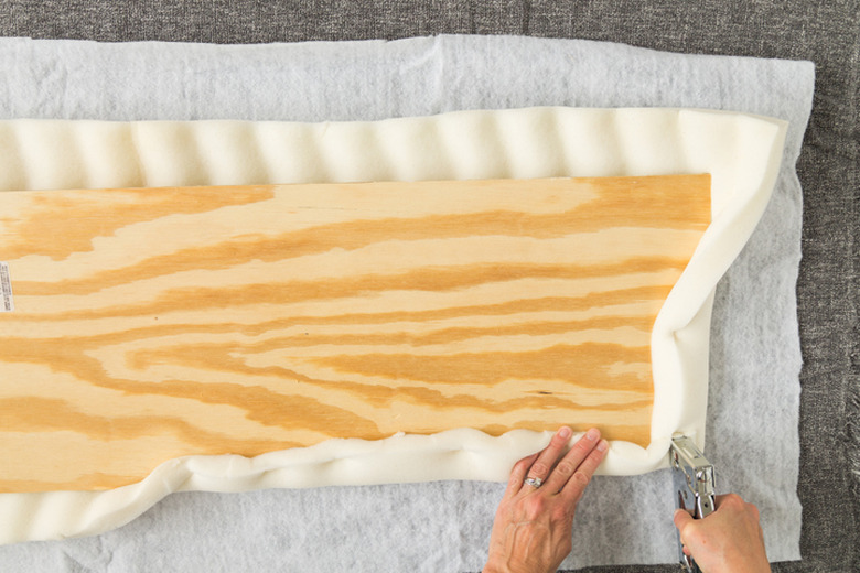 How to make an upholstered pad for mudroom bench