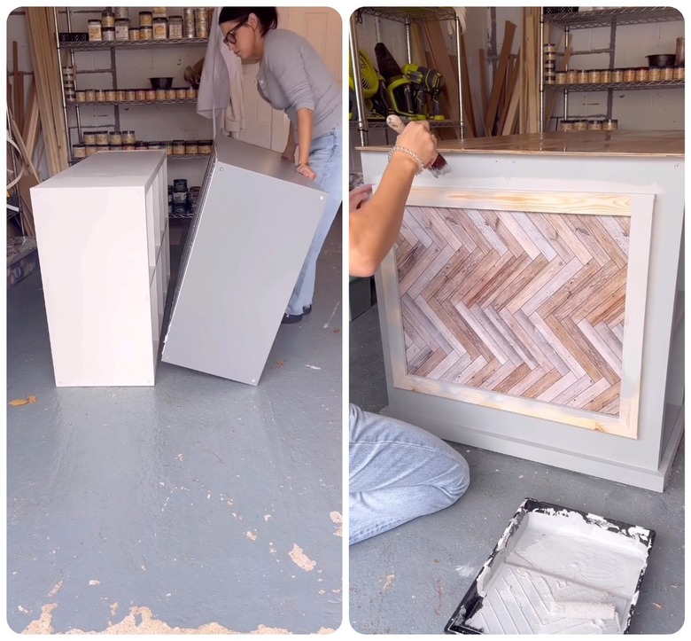 ikea kallax shelf turned into workbench