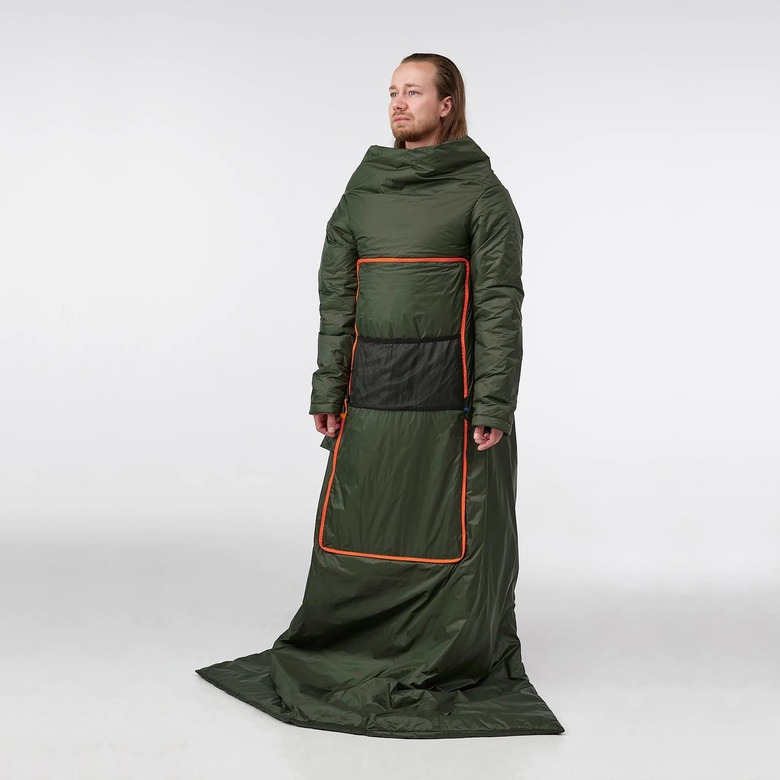 person wearing green quilt