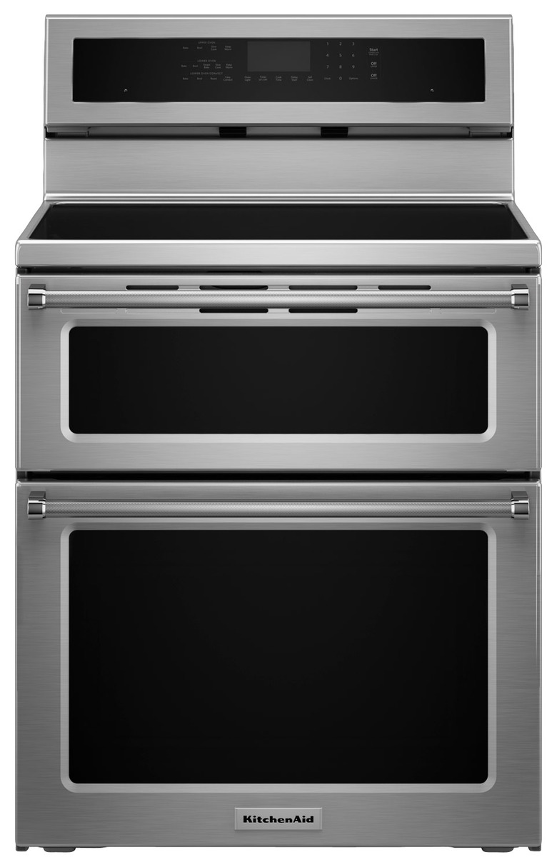 Stainless steel induction stove with double oven