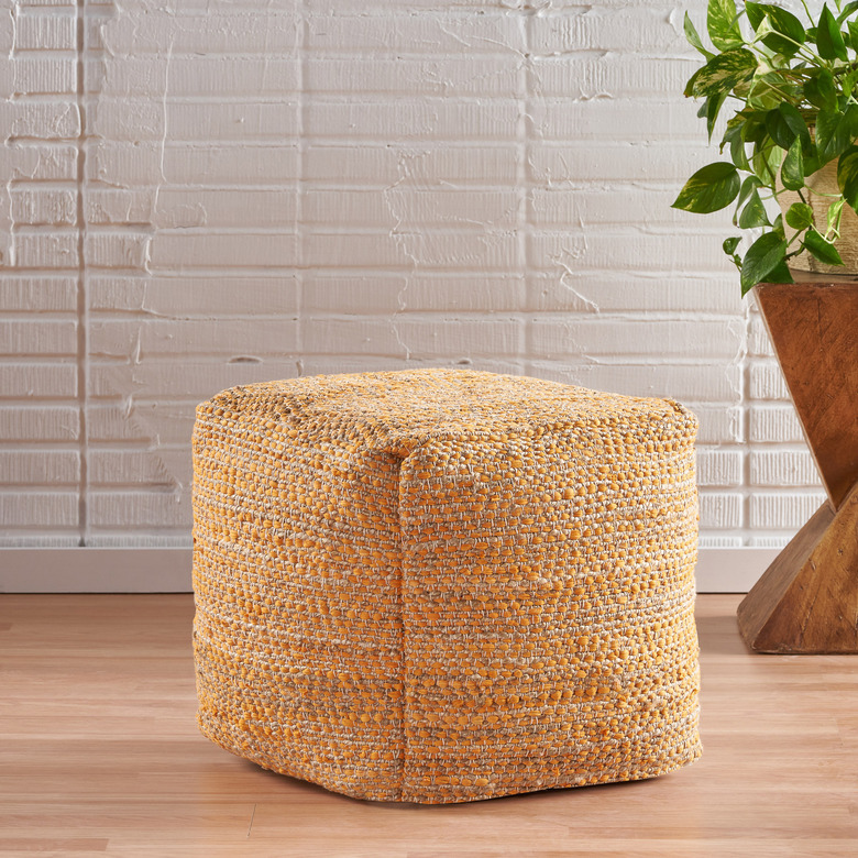 Noble House Nagamao Artisan Fabric Cube Pouf