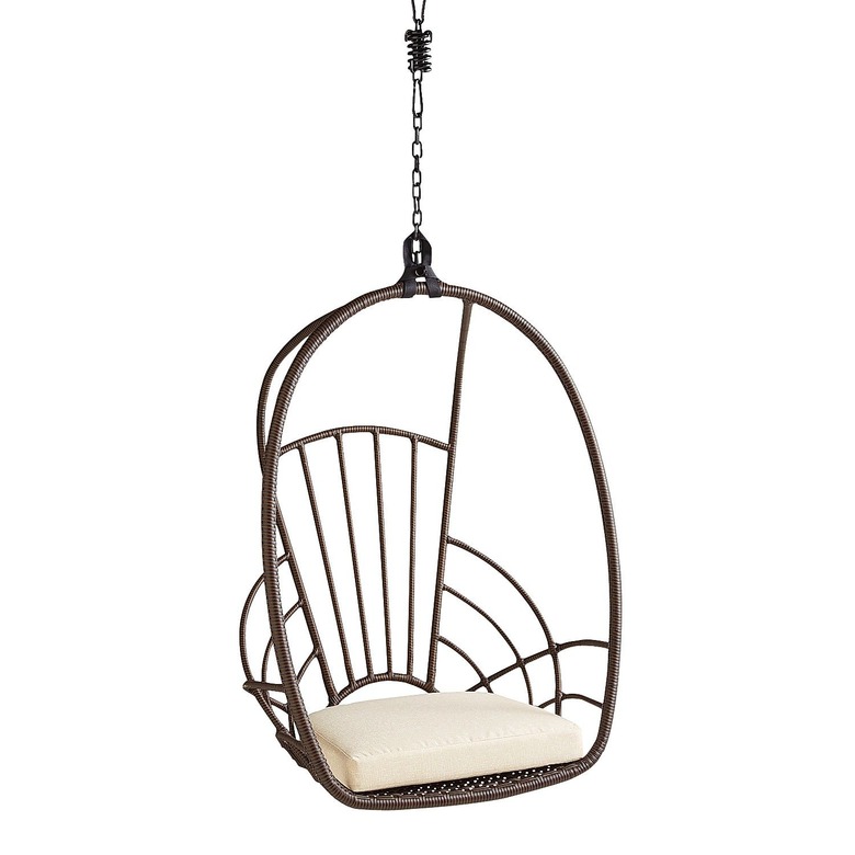 Swingasan hanging rattan chair with ivory cushion