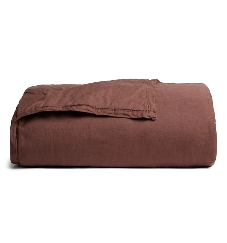 raisin colored linen quilt
