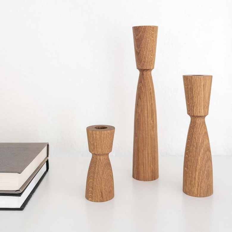 wooden candlesticks