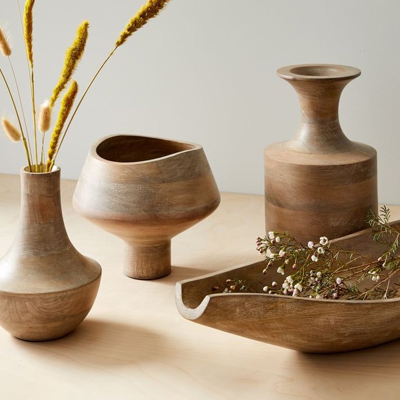 wooden vases